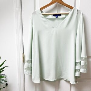 NWT Apt. 9 Womens Lace Kimono-Sleeve Top in Mint Green
